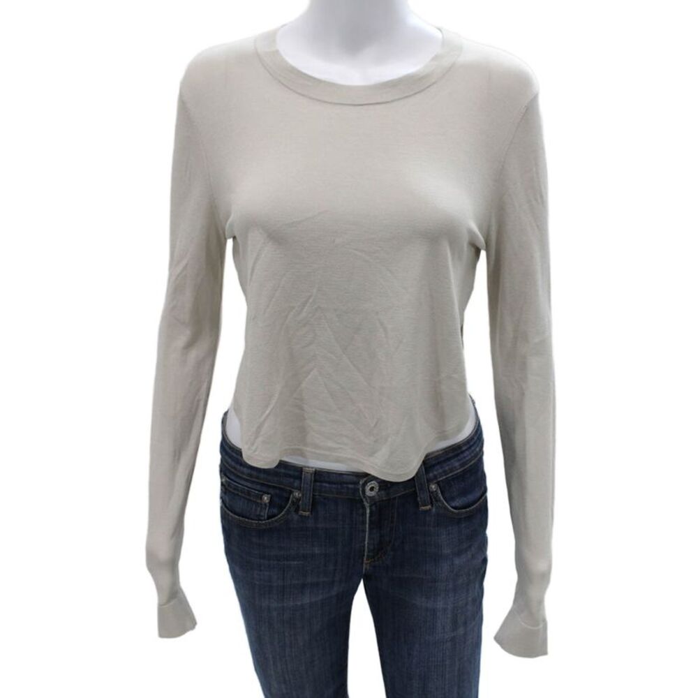 Robert Rodriguez Womens Beige Viscose Pullover Sweater Long Sleeve Size S